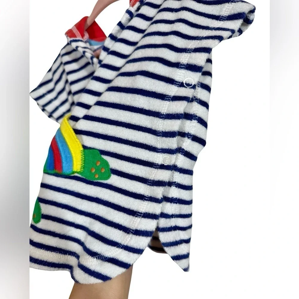 Baby Boden Rainbow Turtle Toweling Poncho Terry Hooded Cover Up Throw On